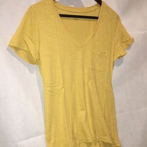 Madewell Mustard Yellow V-Neck Tee Shirt | Size S